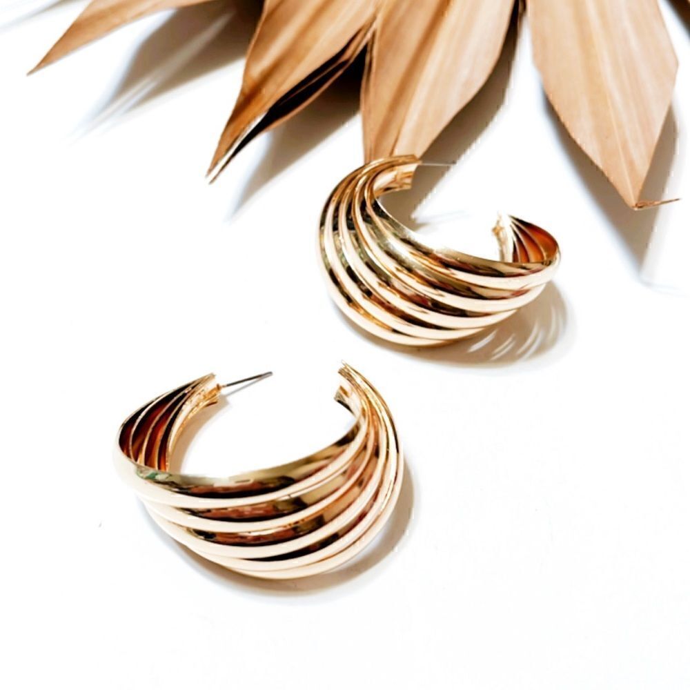 geo hoop earrings #1146
